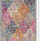 HomeRoots 2' x 3' Muted Brights Floral Diamond Scatter Rug