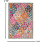 HomeRoots 2' x 3' Muted Brights Floral Diamond Scatter Rug