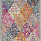 HomeRoots 2' x 3' Muted Brights Floral Diamond Scatter Rug