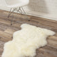HomeRoots 2" x 3" Natural New Zealand Sheepskin Wool Area Rug in White Finish