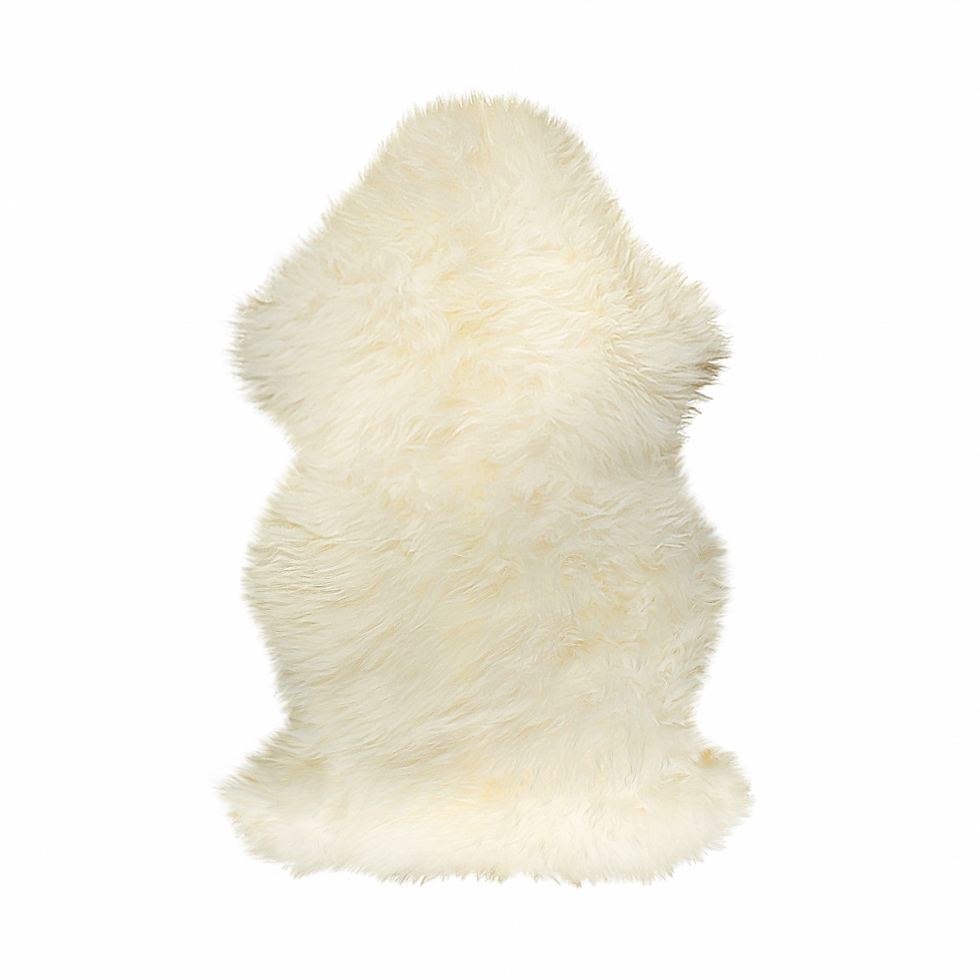 HomeRoots 2" x 3" Natural New Zealand Sheepskin Wool Area Rug in White Finish
