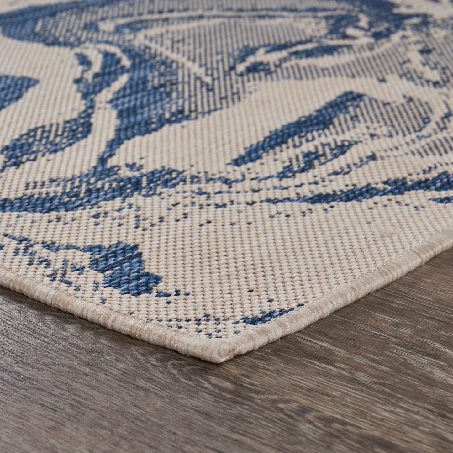 HomeRoots 2’ x 3’ Navy Abstract Indoor Outdoor Scatter Rug