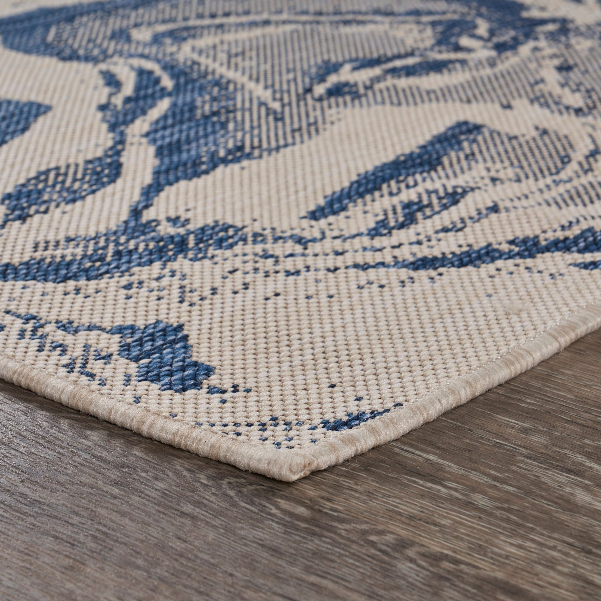 HomeRoots 2’ x 3’ Navy Abstract Indoor Outdoor Scatter Rug