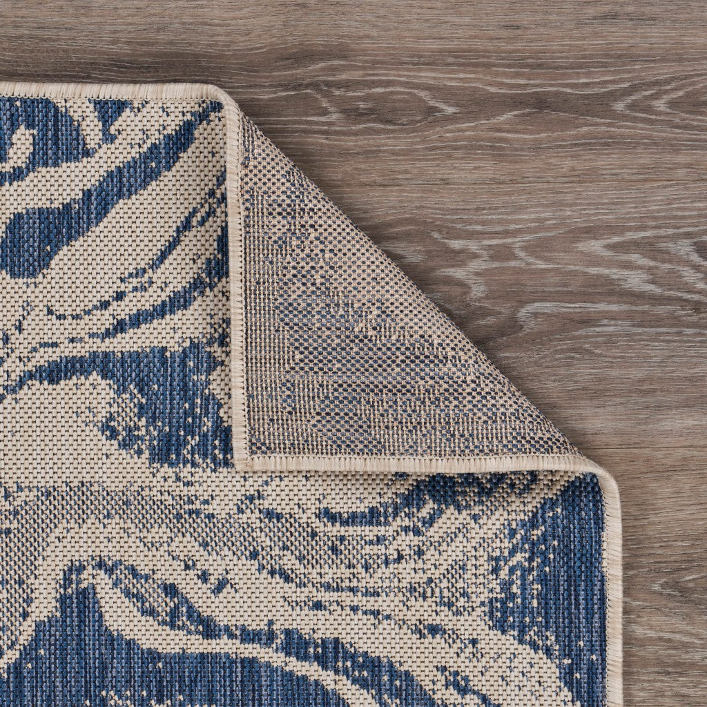 HomeRoots 2’ x 3’ Navy Abstract Indoor Outdoor Scatter Rug