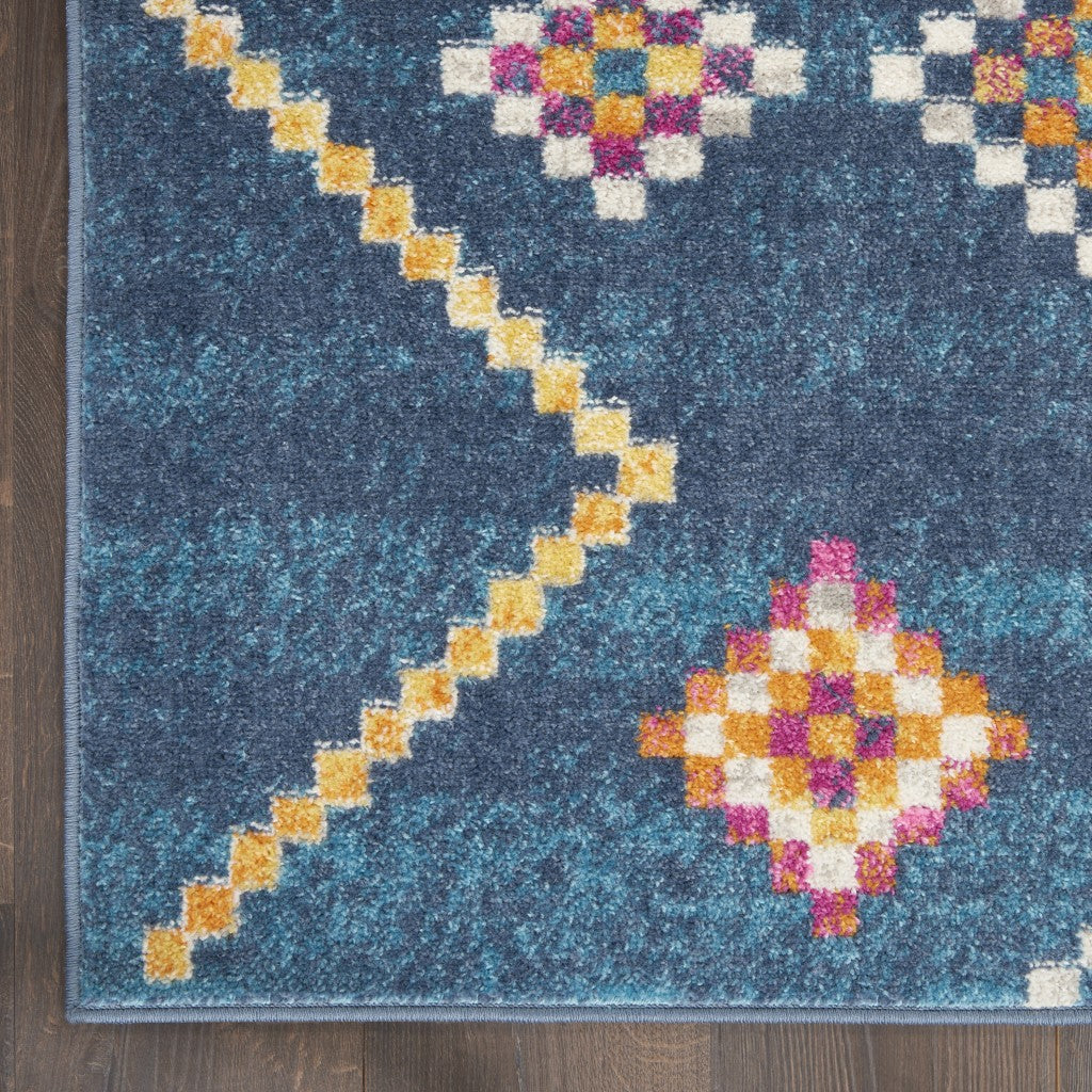 HomeRoots 2' x 3' Navy Blue Berber Pattern Scatter Rug