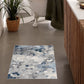 HomeRoots 2’ x 3’ Navy Blue Cobblestone Pattern Scatter Rug