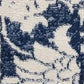 HomeRoots 2' x 3' Navy Blue Distressed Floral Scatter Rug