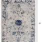 HomeRoots 2' x 3' Navy Blue Distressed Floral Scatter Rug