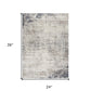 HomeRoots 2’ x 3’ Navy Blue Distressed Striations Scatter Rug