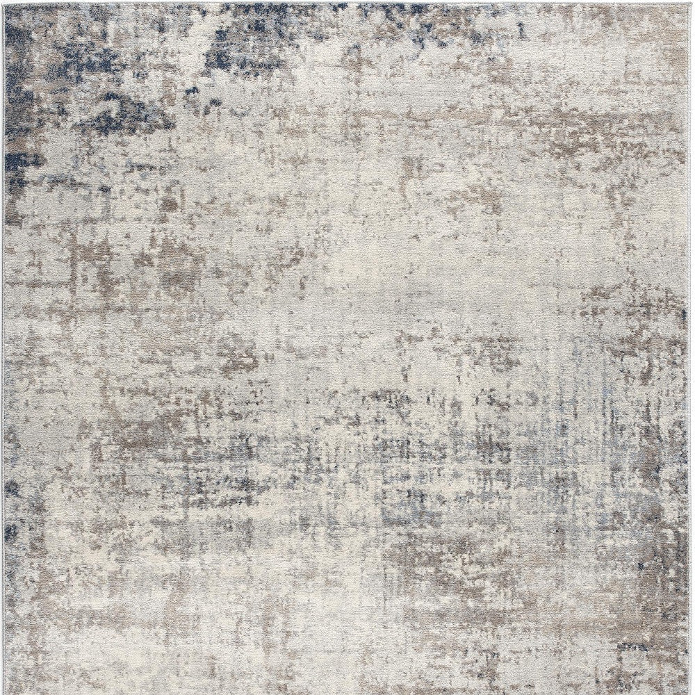HomeRoots 2’ x 3’ Navy Blue Distressed Striations Scatter Rug