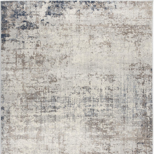 HomeRoots 2’ x 3’ Navy Blue Distressed Striations Scatter Rug