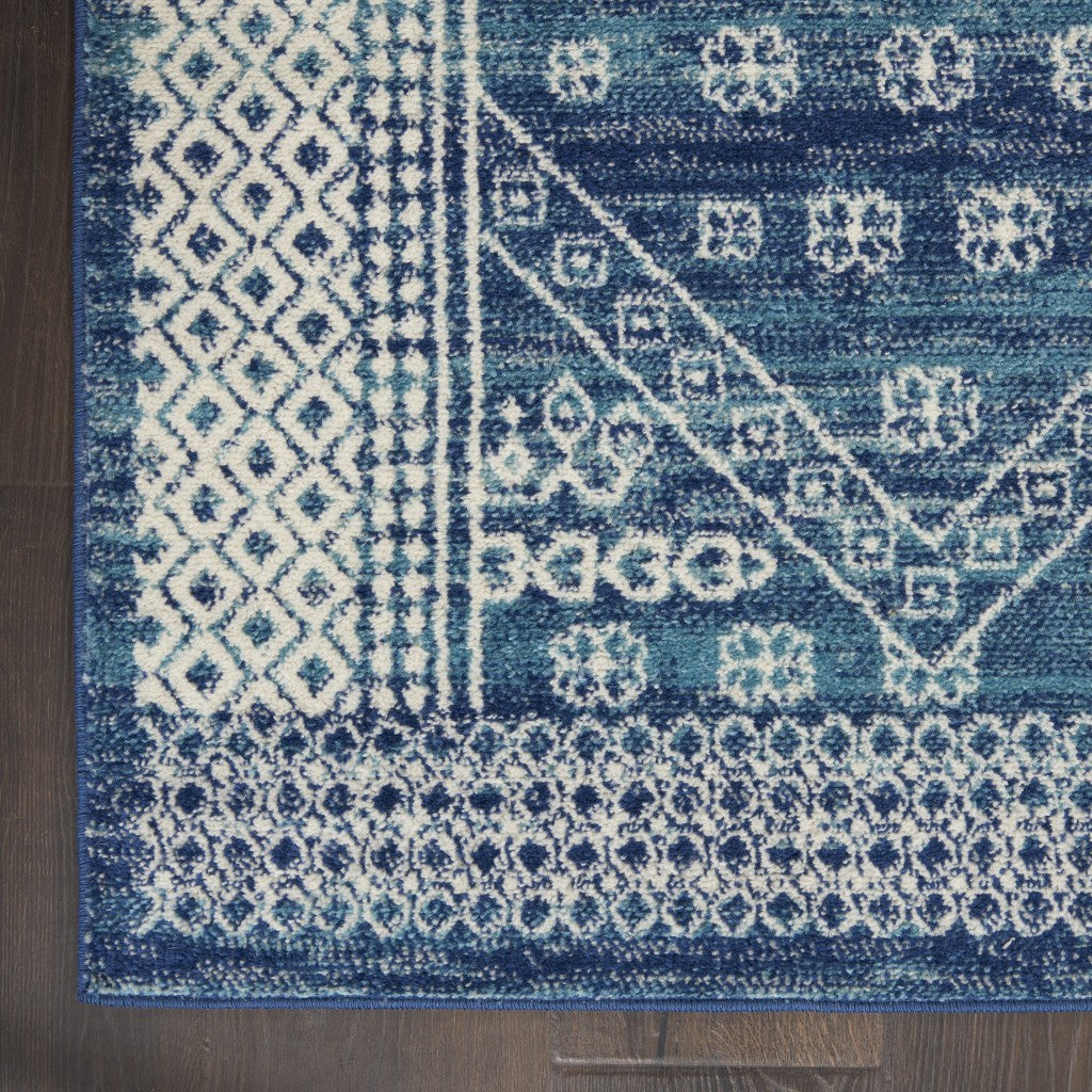 HomeRoots 2' x 3' Navy Blue and Ivory Persian Motifs Scatter Rug