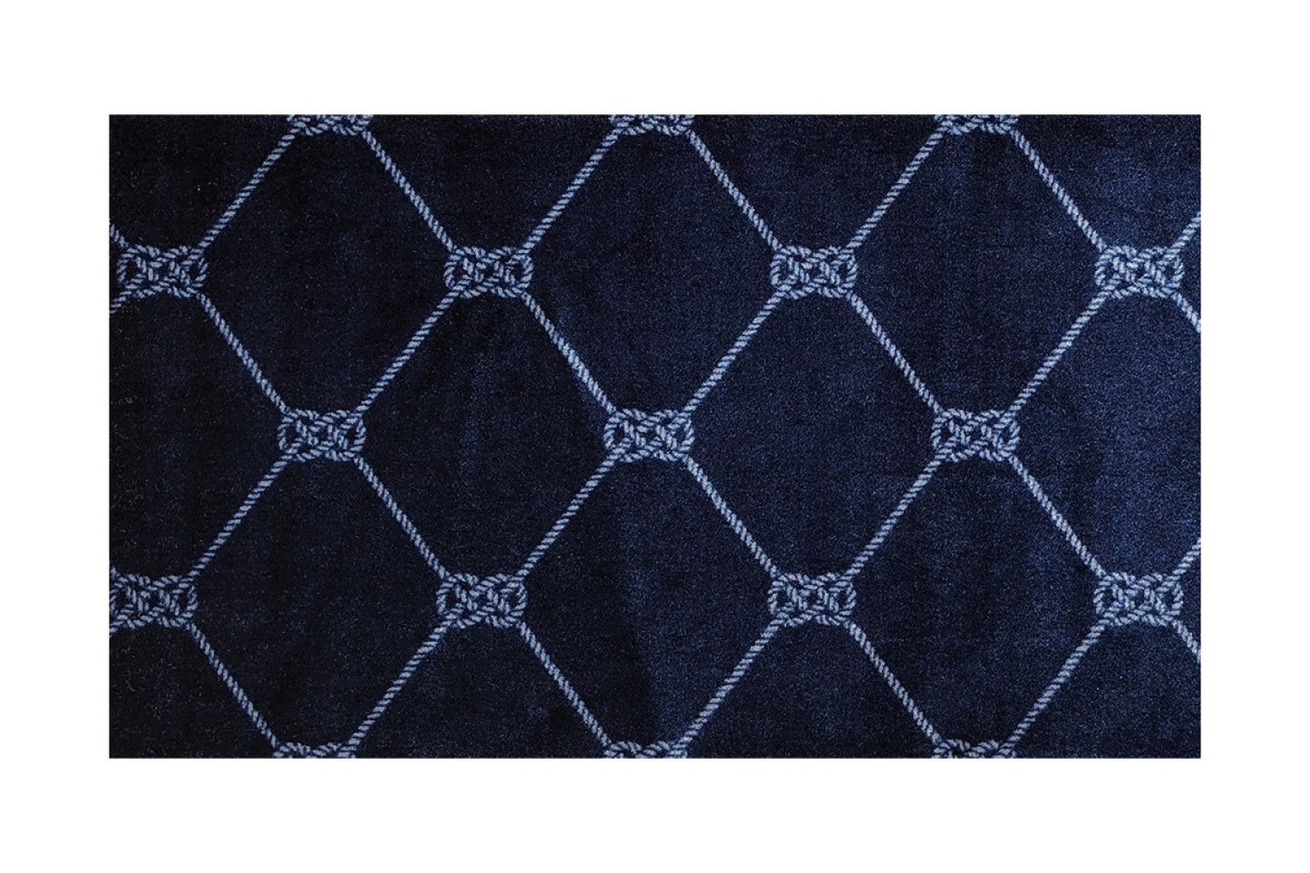 HomeRoots 2' x 3' Navy Nautical Knots Washable Floor Mat