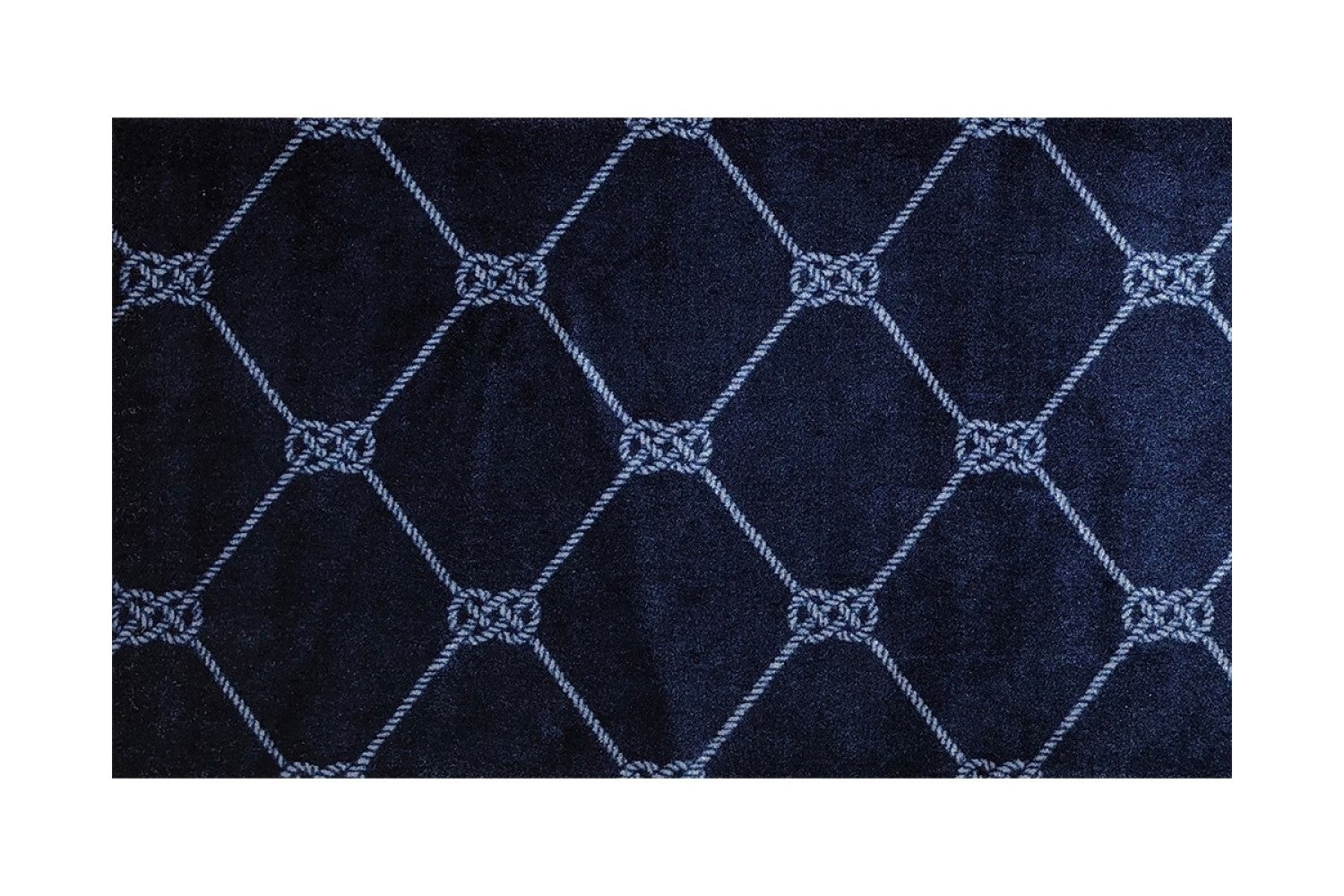 HomeRoots 2' x 3' Navy Nautical Knots Washable Floor Mat