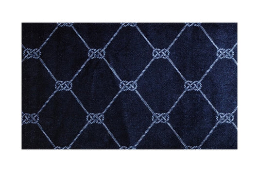 HomeRoots 2' x 3' Navy Nautical Knots Washable Floor Mat