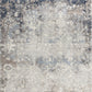 HomeRoots 2’ x 3’ Navy and Beige Distressed Vines Scatter Rug