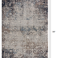 HomeRoots 2’ x 3’ Navy and Beige Distressed Vines Scatter Rug