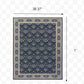 HomeRoots 2' x 3' Navy and Gray Floral Ditsy Scatter Rug
