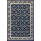 HomeRoots 2' x 3' Navy and Gray Floral Ditsy Scatter Rug