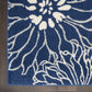 HomeRoots 2' x 3' Navy and Ivory Floral Scatter Rug