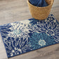 HomeRoots 2' x 3' Navy and Ivory Floral Scatter Rug