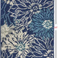 HomeRoots 2' x 3' Navy and Ivory Floral Scatter Rug