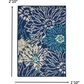 HomeRoots 2' x 3' Navy and Ivory Floral Scatter Rug