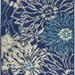 HomeRoots 2' x 3' Navy and Ivory Floral Scatter Rug