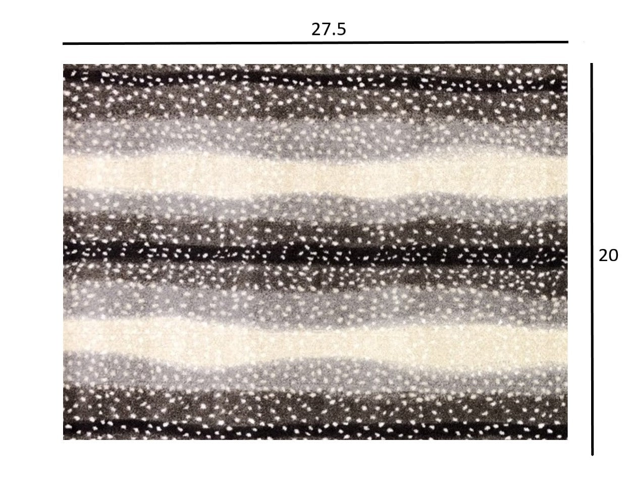 HomeRoots 2' x 3' Neutral Dot and Wave Washable Floor Mat