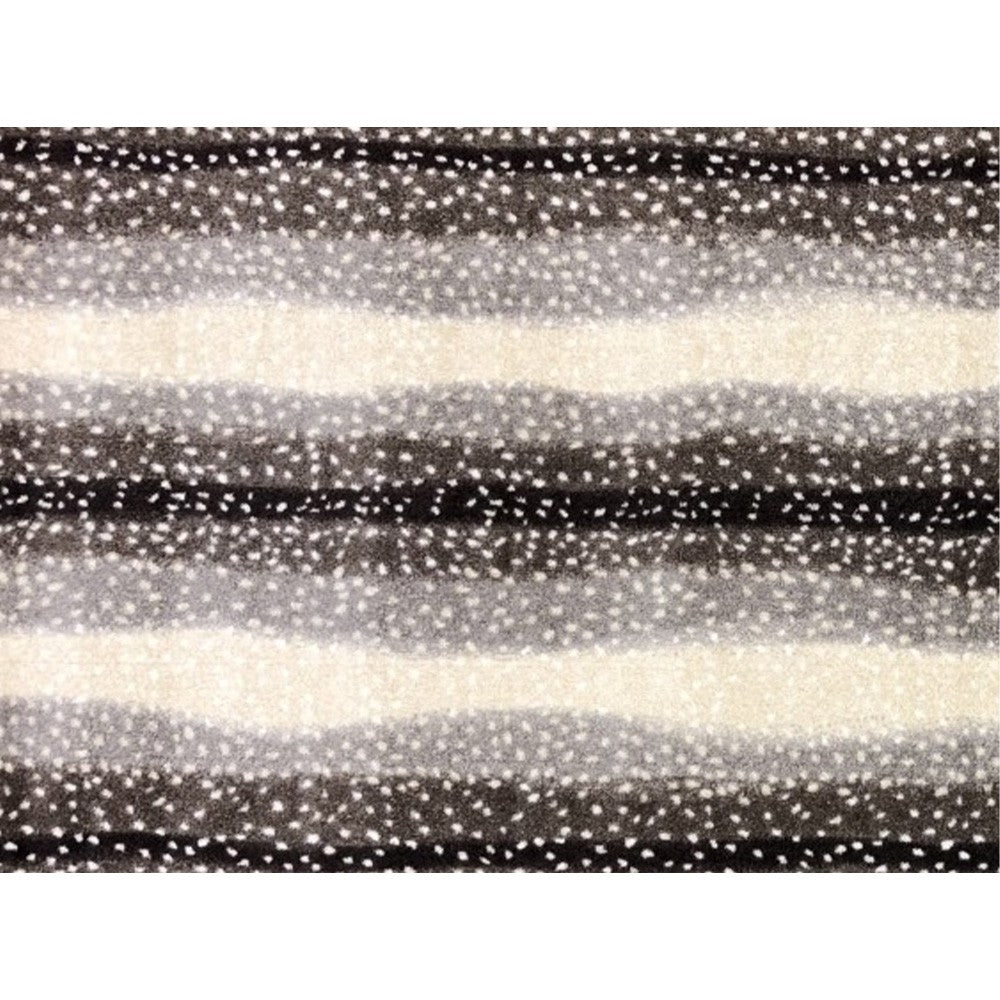 HomeRoots 2' x 3' Neutral Dot and Wave Washable Floor Mat