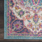 HomeRoots 2' x 3' Pink and Blue Floral Medallion Scatter Rug