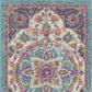 HomeRoots 2' x 3' Pink and Blue Floral Medallion Scatter Rug