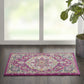 HomeRoots 2' x 3' Pink and Ivory Medallion Scatter Rug