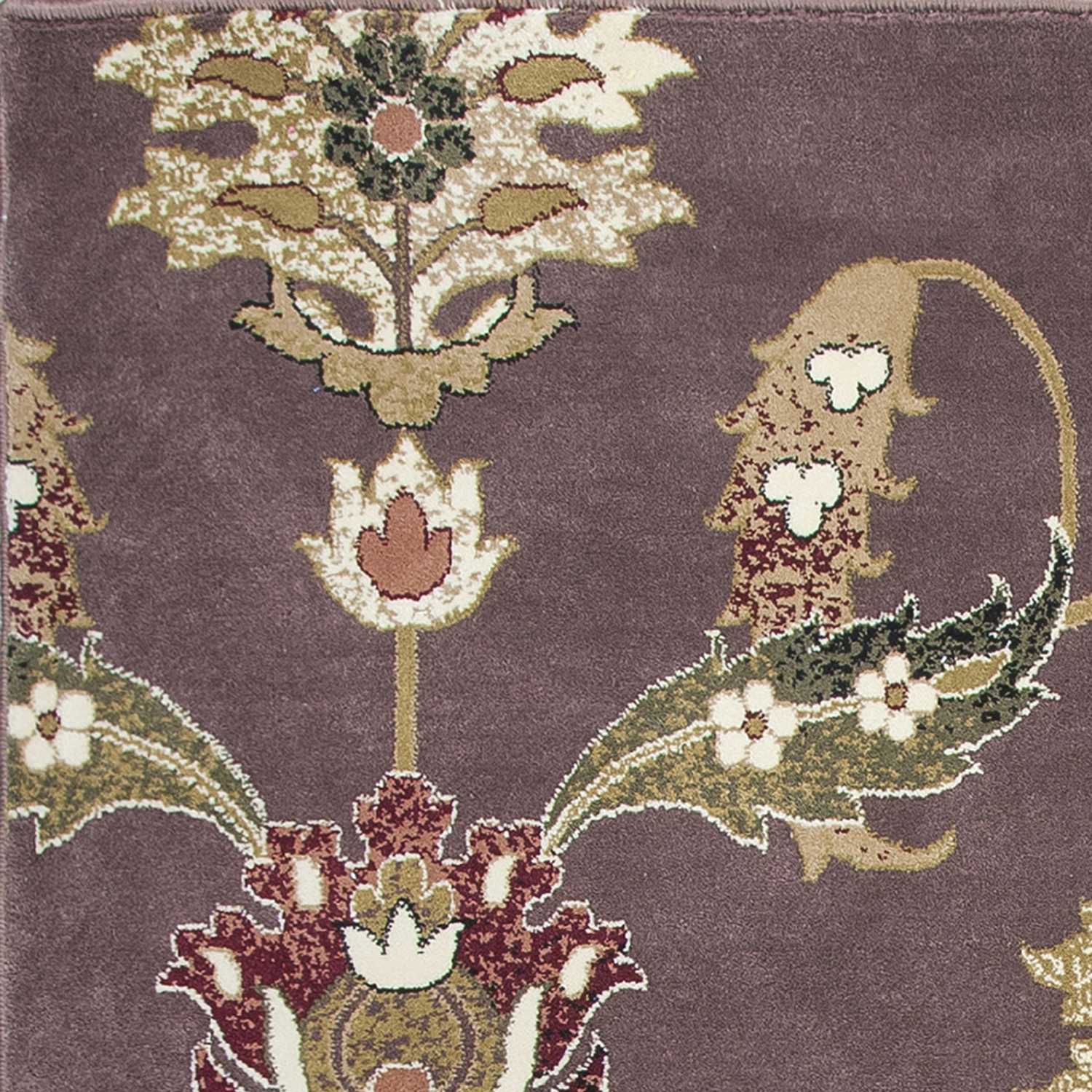 HomeRoots 2' x 3' Plum Machine Woven Floral Traditional Indoor Accent Rug