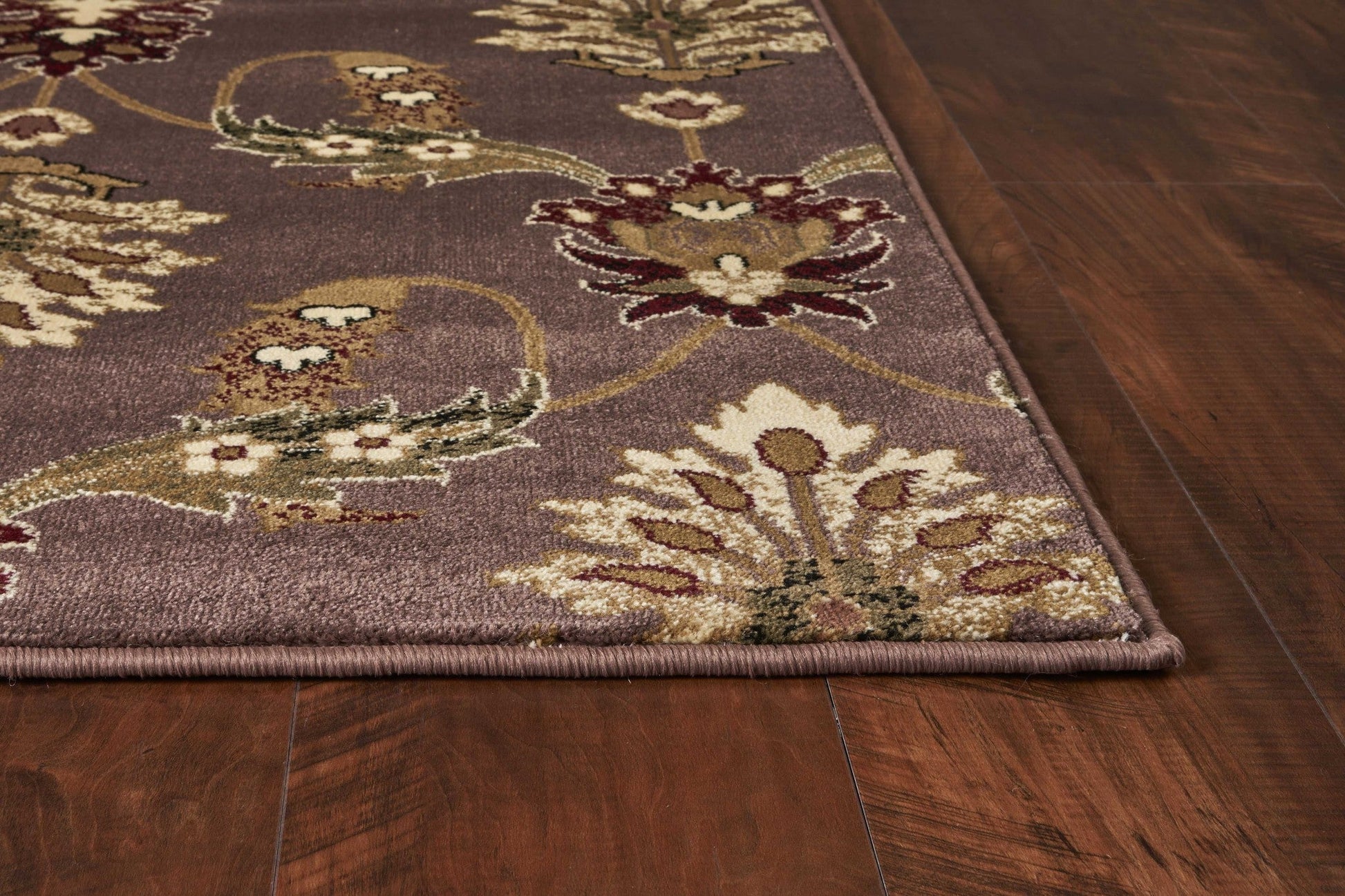 HomeRoots 2' x 3' Plum Machine Woven Floral Traditional Indoor Accent Rug