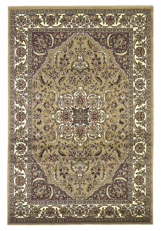 HomeRoots 2' x 3' Polypropylene Beige or Ivory Accent Rug
