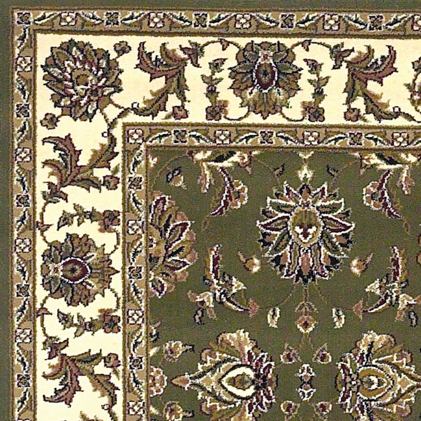 HomeRoots 2' x 3' Polypropylene Green or Ivory Accent Rug