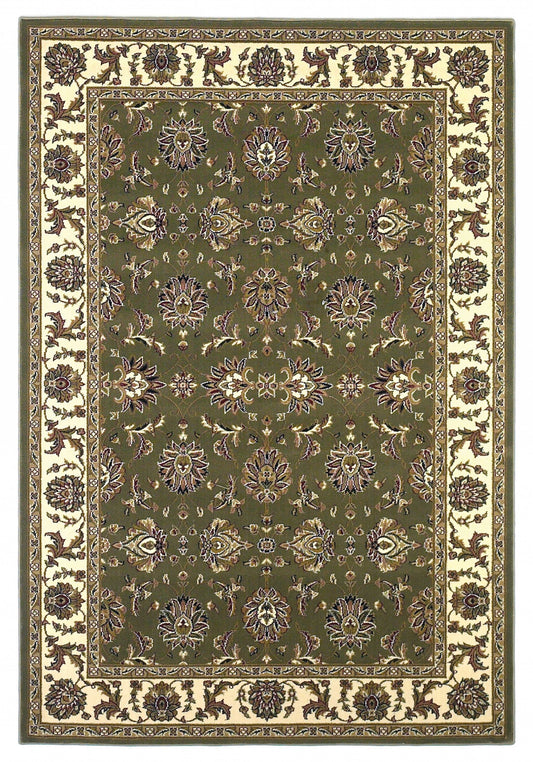HomeRoots 2' x 3' Polypropylene Green or Ivory Accent Rug