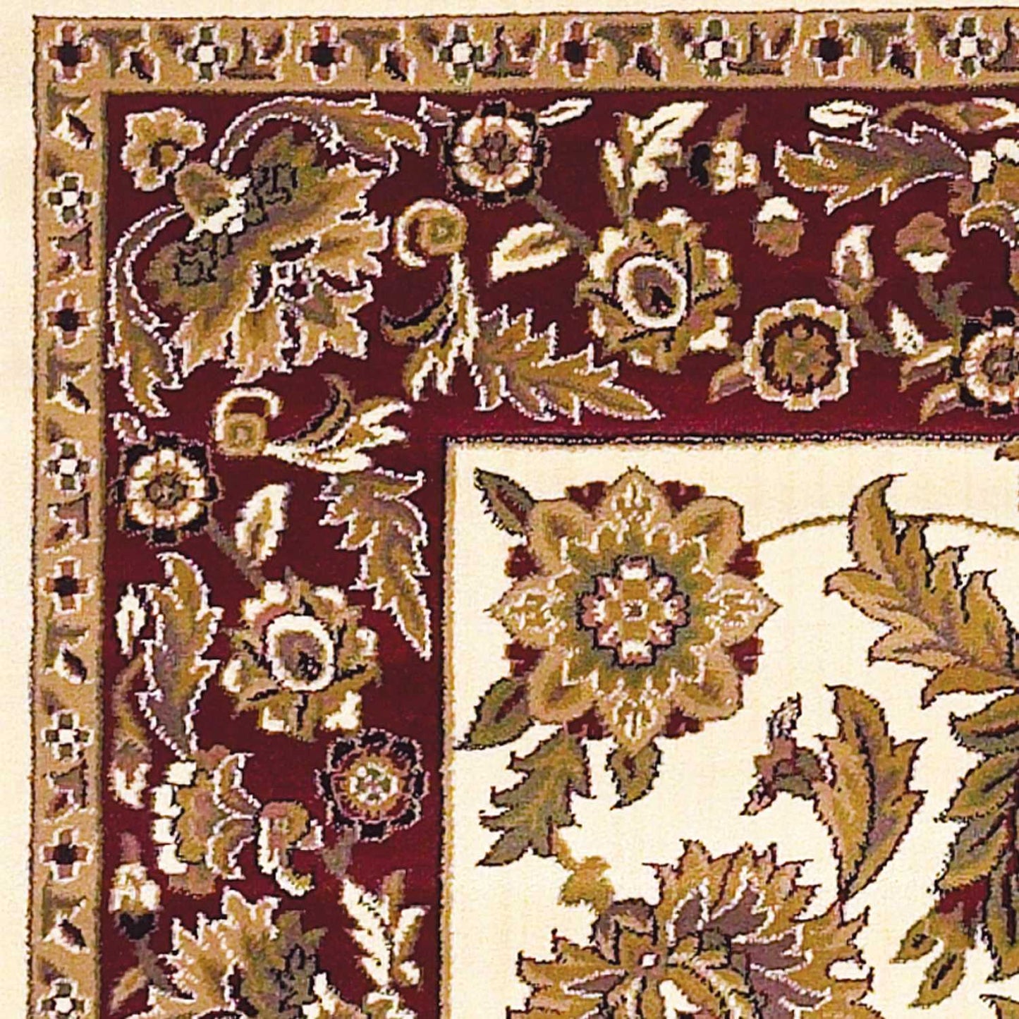 HomeRoots 2' x 3' Polypropylene Ivory or Red Accent Rug