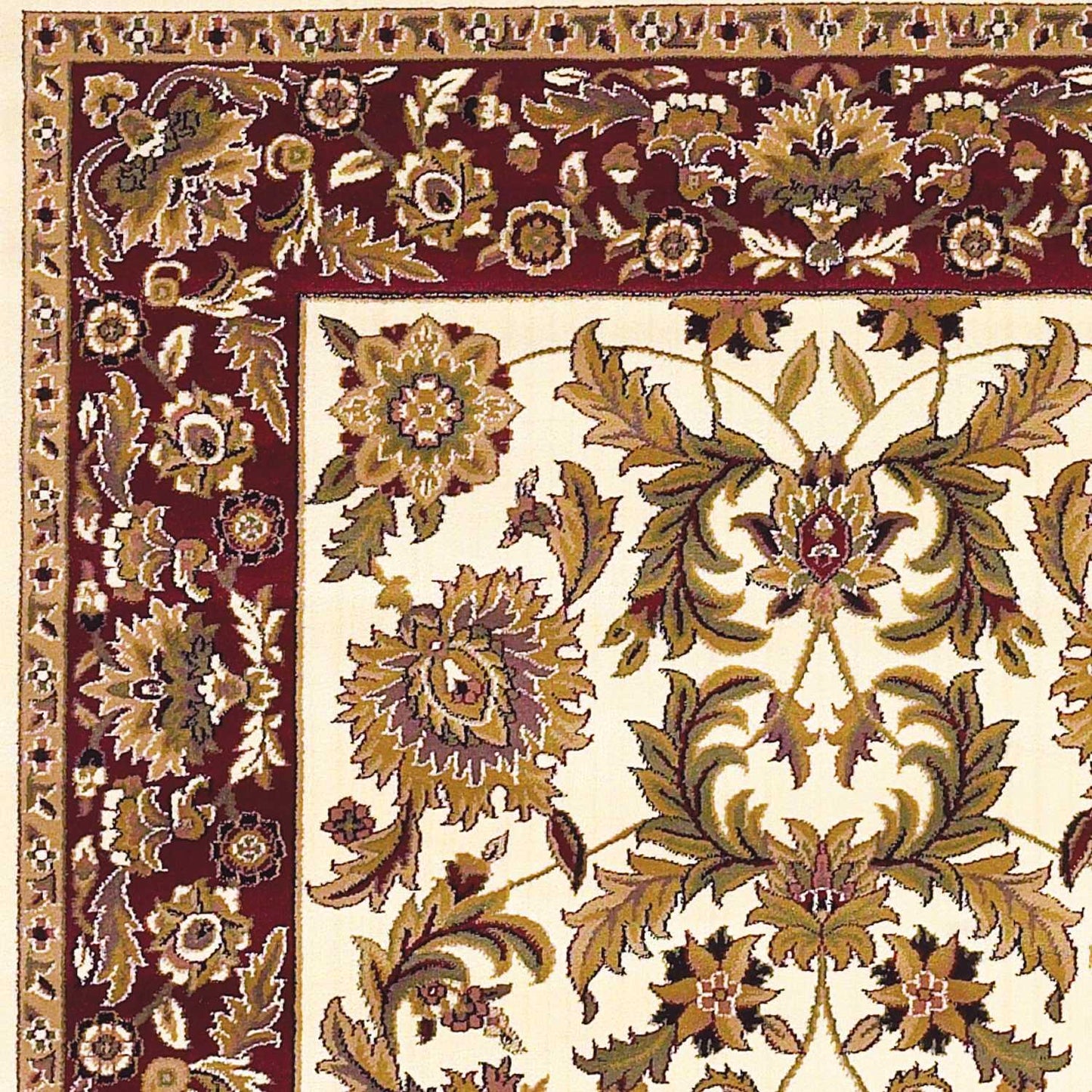 HomeRoots 2' x 3' Polypropylene Ivory or Red Accent Rug