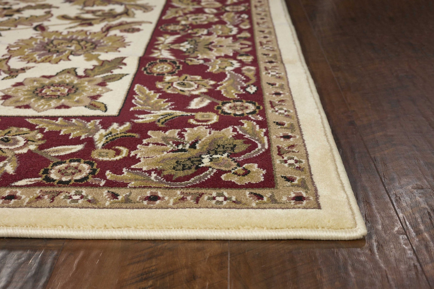 HomeRoots 2' x 3' Polypropylene Ivory or Red Accent Rug