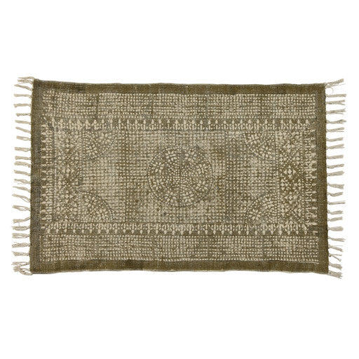 HomeRoots 2' x 3' Putty Distressed Medallion Scatter Rug