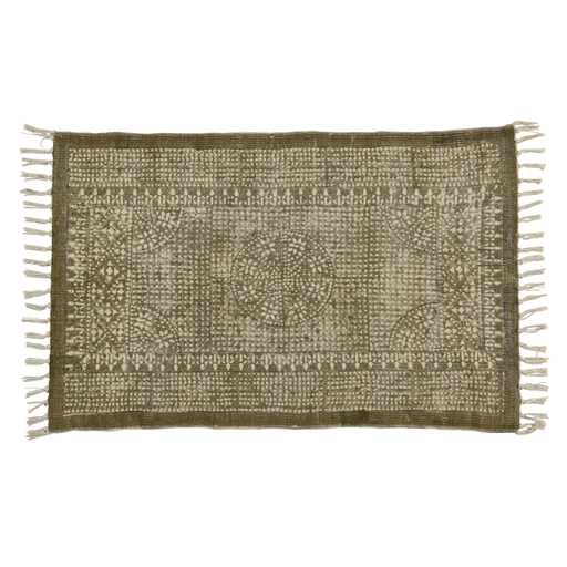 HomeRoots 2' x 3' Putty Distressed Medallion Scatter Rug