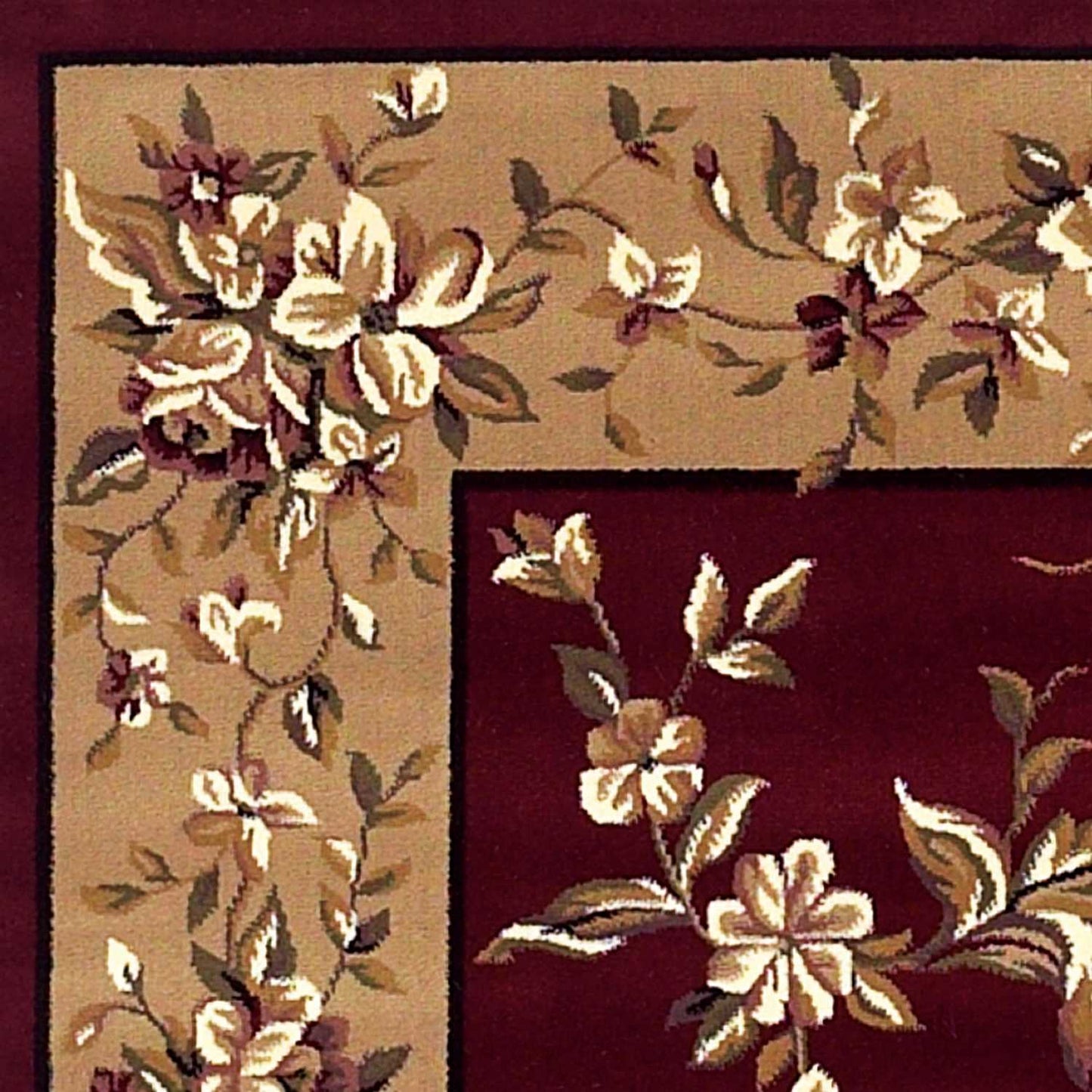 HomeRoots 2' x 3' Red Beige Machine Woven Floral Traditional Indoor Accent Rug