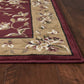 HomeRoots 2' x 3' Red Beige Machine Woven Floral Traditional Indoor Accent Rug