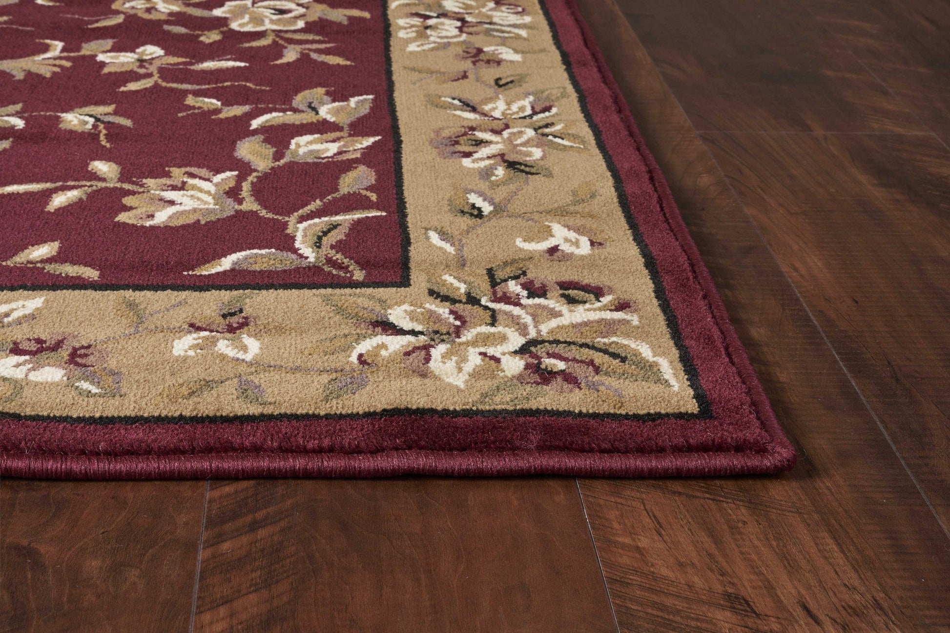 HomeRoots 2' x 3' Red Beige Machine Woven Floral Traditional Indoor Accent Rug