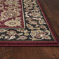 HomeRoots 2' x 3' Red Black Machine Woven Floral Traditional Indoor Accent Rug
