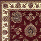 HomeRoots 2 x 3' Red Ivory Machine Woven Floral Traditional Indoor Accent Rug