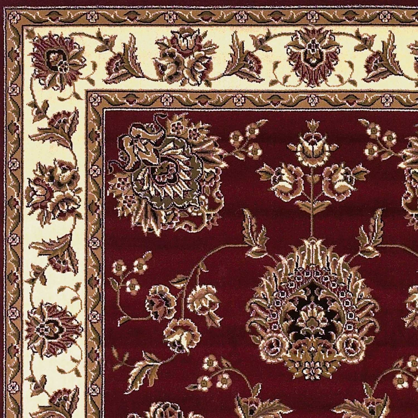 HomeRoots 2 x 3' Red Ivory Machine Woven Floral Traditional Indoor Accent Rug