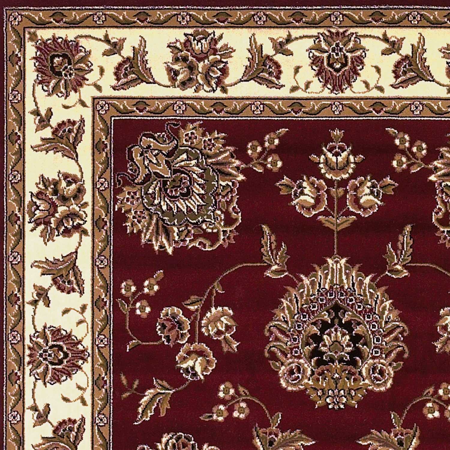 HomeRoots 2 x 3' Red Ivory Machine Woven Floral Traditional Indoor Accent Rug